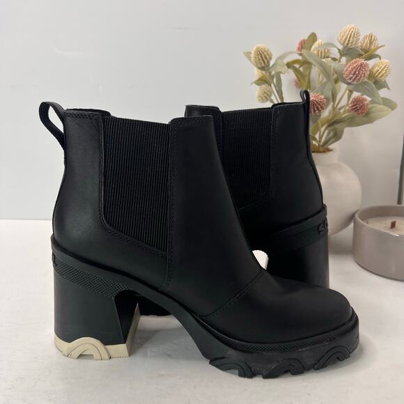 Sorel Brex Heel Lace Waterproof Boot Black/Cream Women 8.5 - Picture 6 of 9
